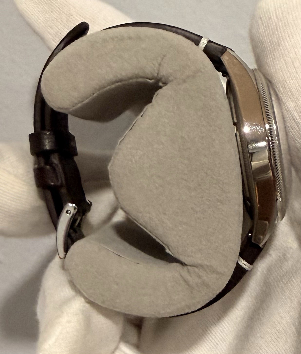 Oris Big Crown Automatic 38mm Gray Dial Brown Leather Strap Box & Papers