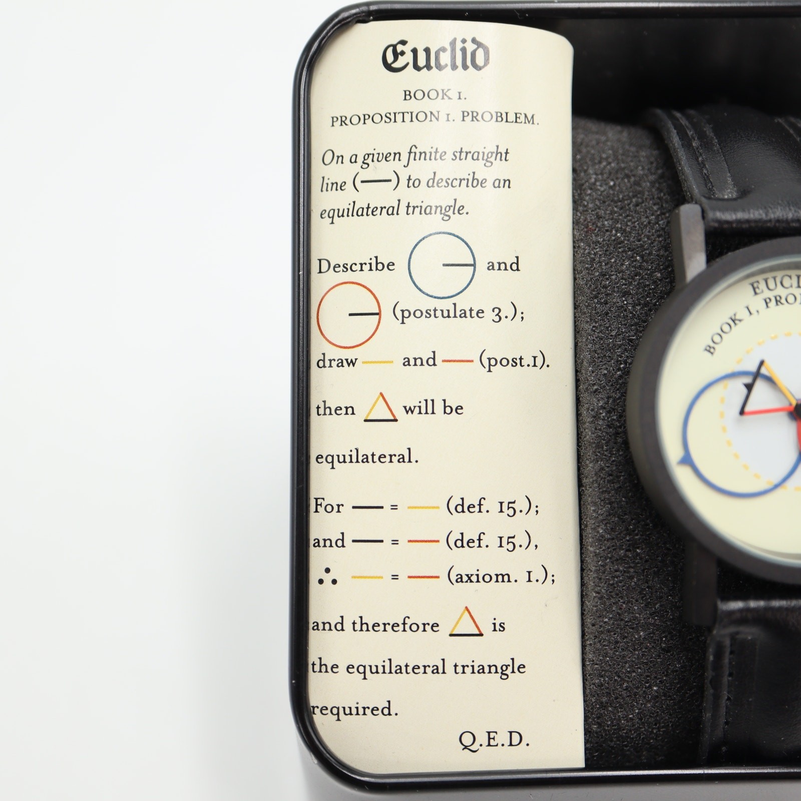 Tempus Fugit Euclid Geometry 33mm Watch Unemployed Philosopher Guild New Battery