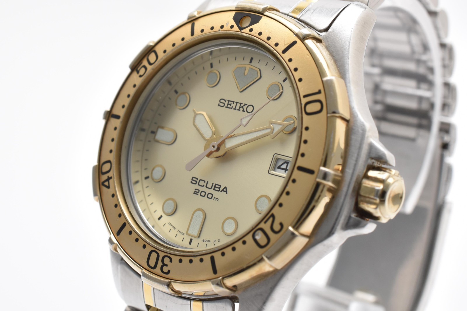 [Exc-5] SEIKO SCUBA 7N35-6000 Gold 38mm Men’s Vintage Watch JAPAN
