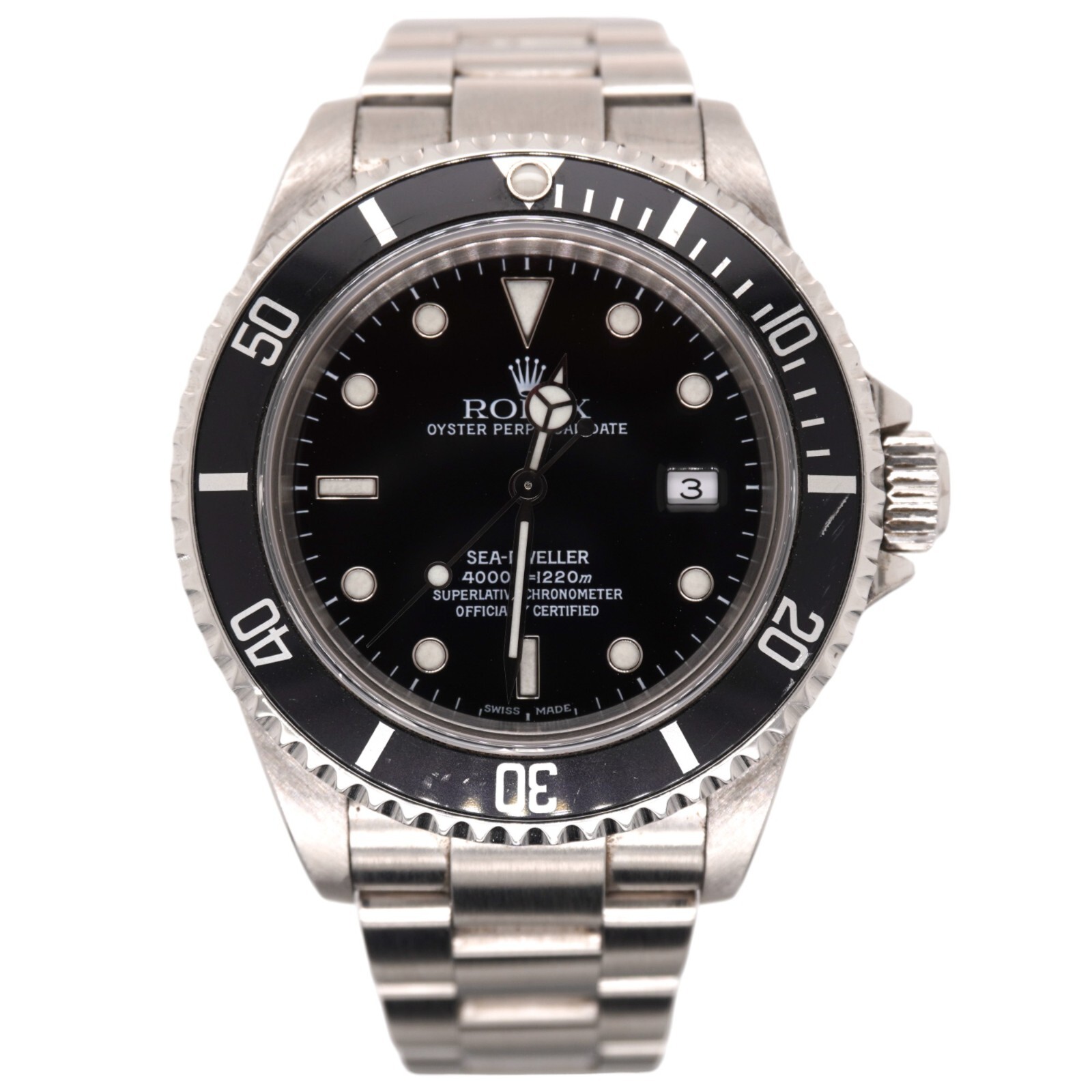 Rolex Sea-Dweller Date 40mm Black Dial Stainless Steel Oyster Watch REF 16600