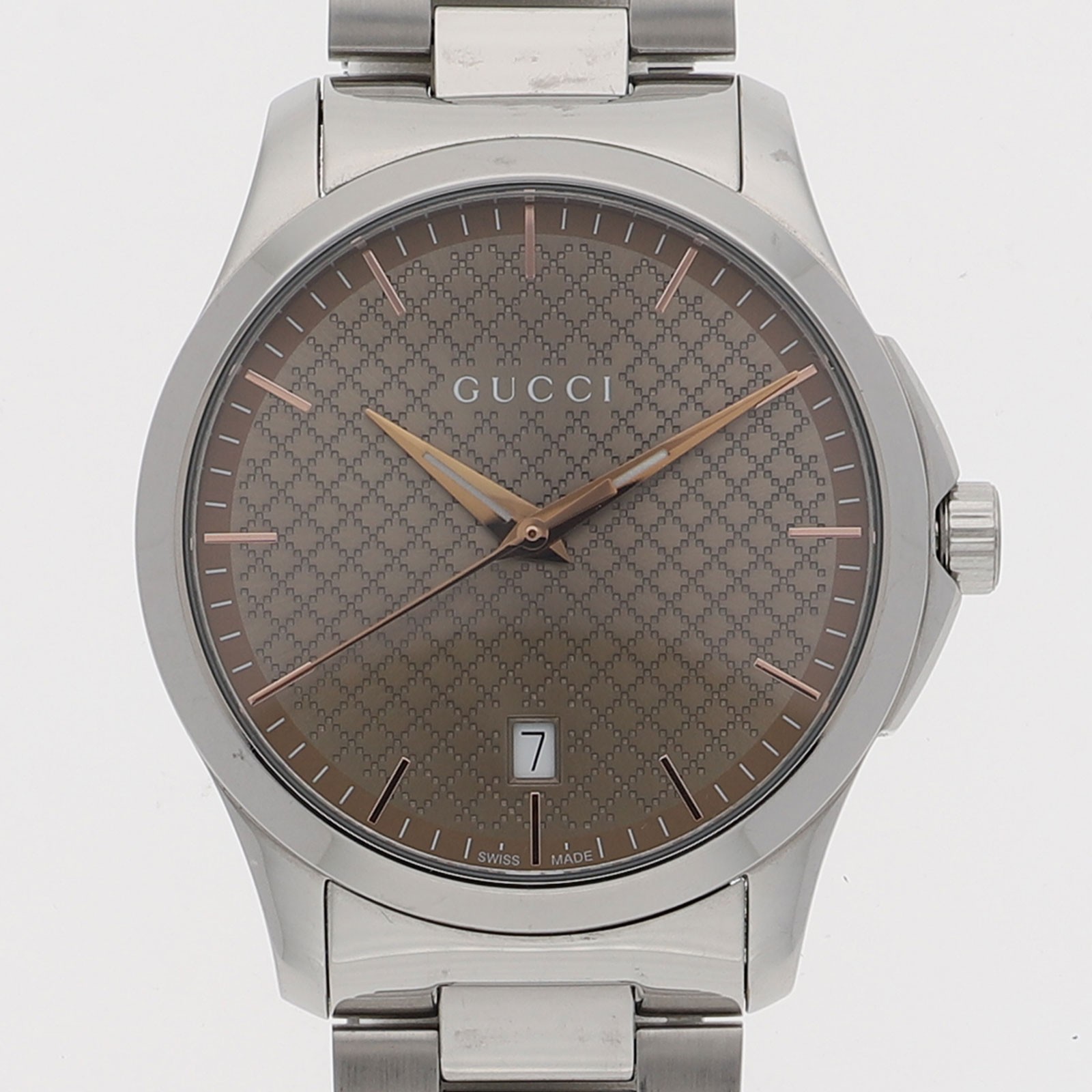 GUCCI 126.4 G timeless WATCH Brown SS QZ