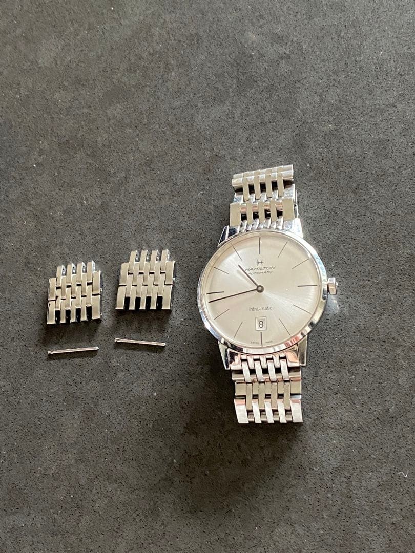 Hamilton IntraMatic H384550 Automatic Wristwatch Silver Dial 39mm Slim