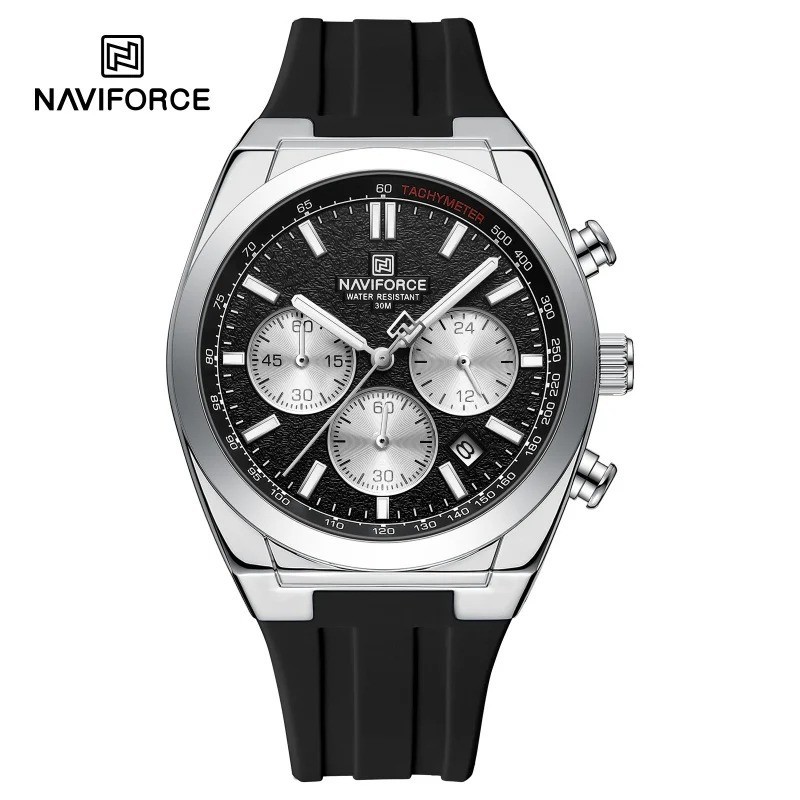 NAVIFORCE 8080 Fashion Quartz Men’s Watch Night Light Waterproof Calendar Chrono