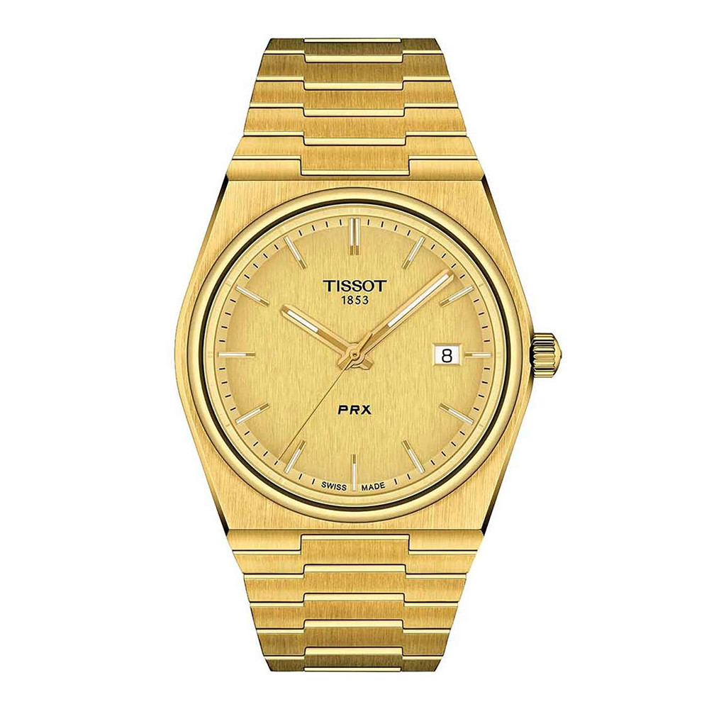 Tissot PRX 40 mm Quartz Men’s Watch Champagne Dial With 316L Stainless Steel