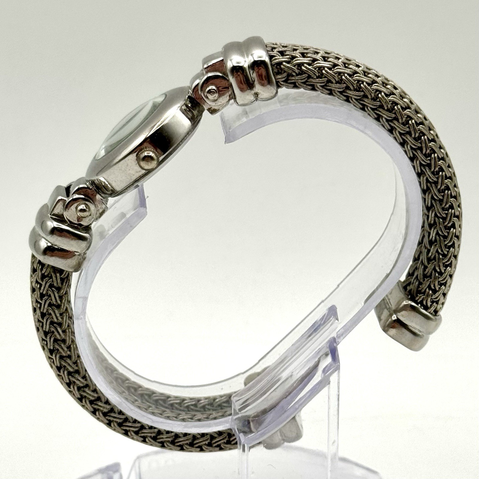 O’ -One Watch Silver Bangle Cuff MOP Dial Vintage Fashion Quartz Japan Movement