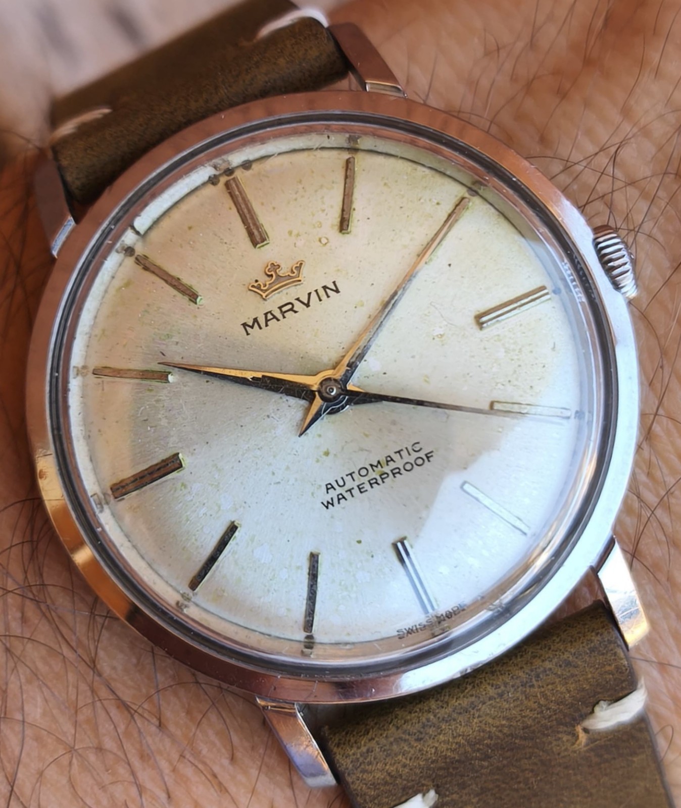 Vintage Marvin Automatic Cal. Watch 777 Super Rare 60s Collectible
