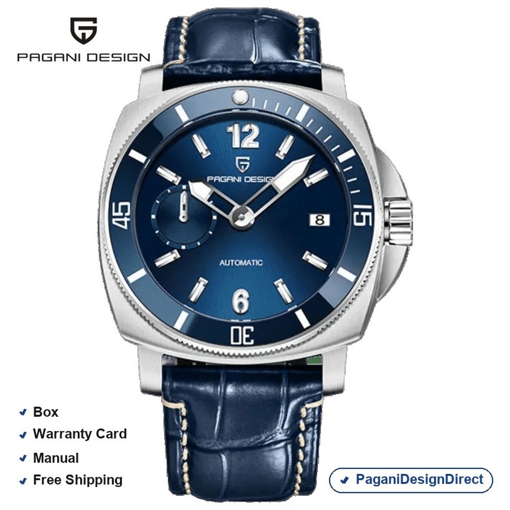 Pagani Design PD-1820 Blue Leather Automatic Men’s Watch