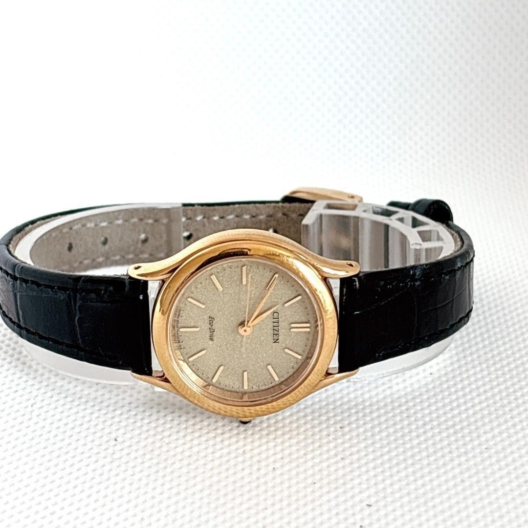 Excellent Condition Working Item Corporate Engraving Citizen Solar Gold Ladies