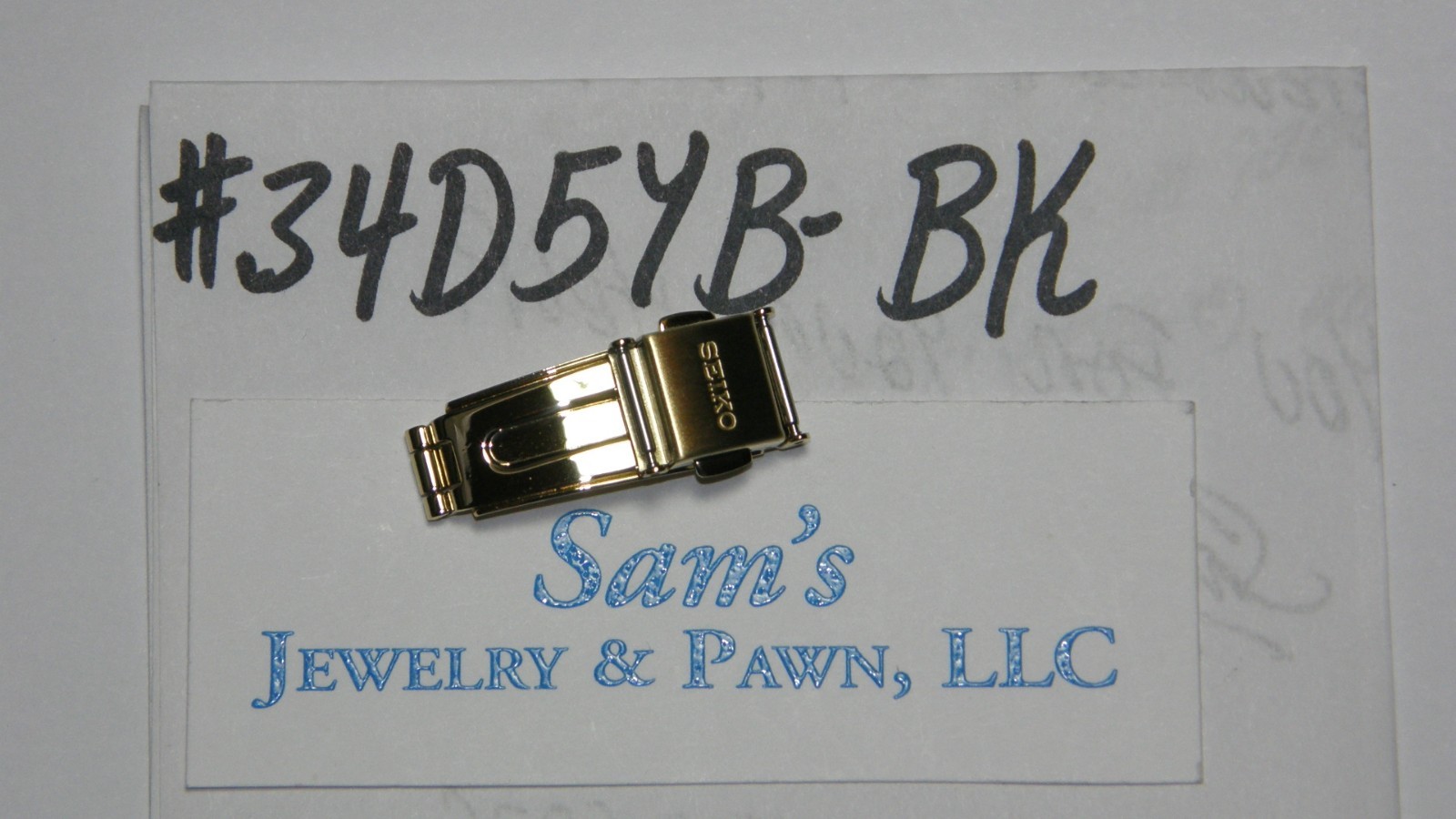 Seiko 7N82-0CA0 34D5-B.I Lady Gold-Tone Double Push Button 10-11mm Clasp-Buckle