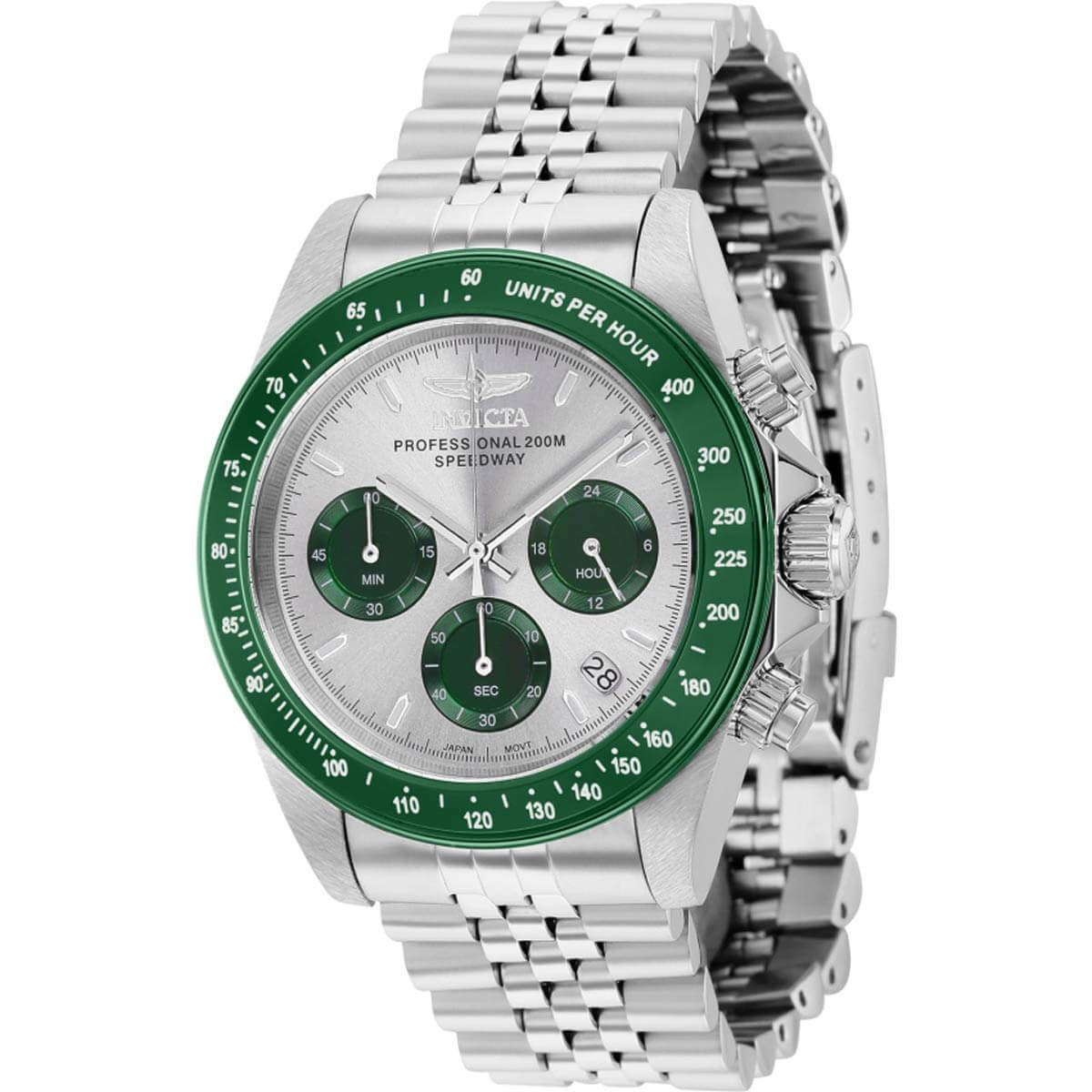 Invicta Men’s Watch Speedway Quartz Chronograph Silver and Green Dial 36734