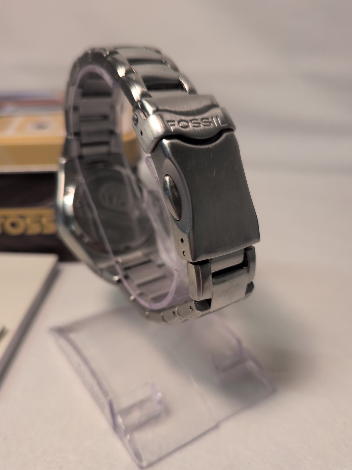 Fossil Big Tick Animated Watch Robot Hologram New Batteries Works Great W Box
