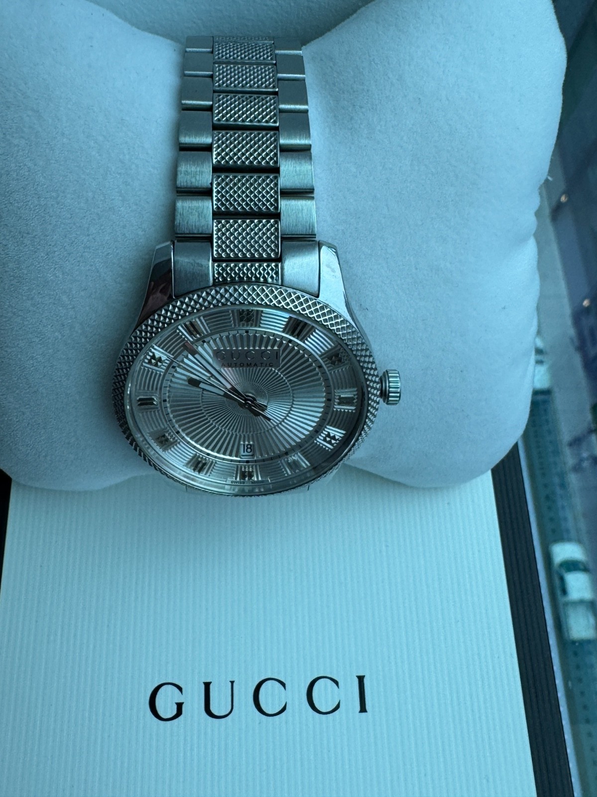GUCCU Eryx AUTOMATIC Men’s Watch Silver Dial (YA126339)
