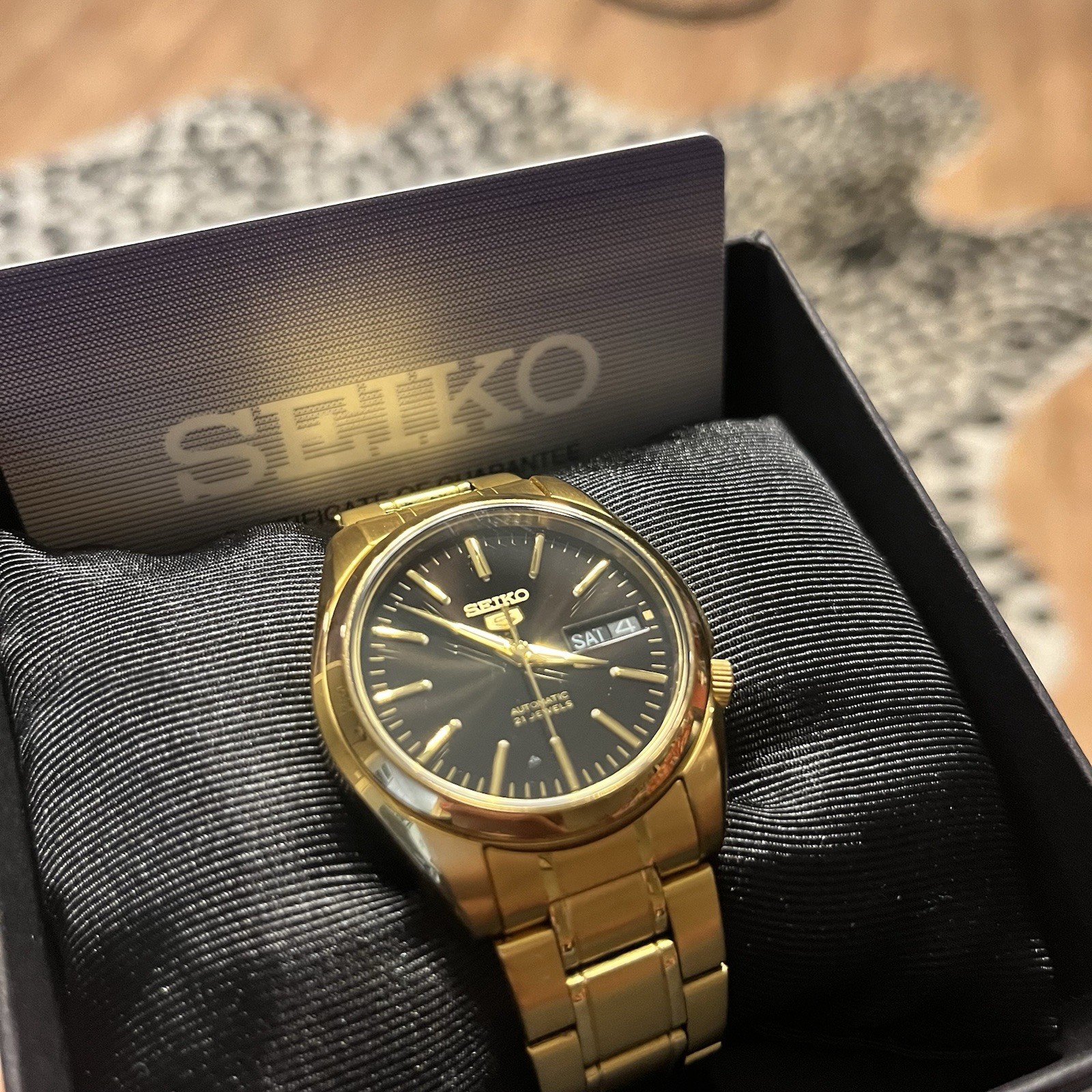 Seiko 5 Automatic Black Dial Watch SNKL50K1