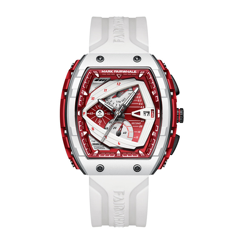 MARK FAIRWHALE Barrel Calendar Luminous Multifunction Chronograph Quartz Watch