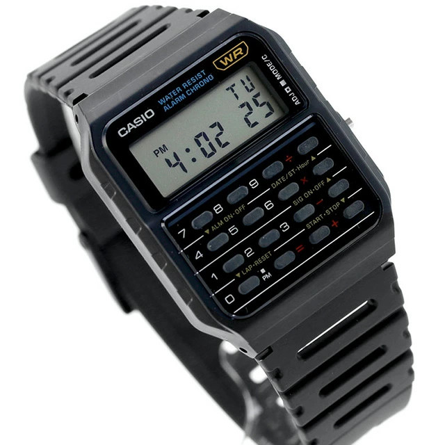 Casio CA-53W-1ZDR Calculator Watch Data Bank Retro Digital Black New R8041044