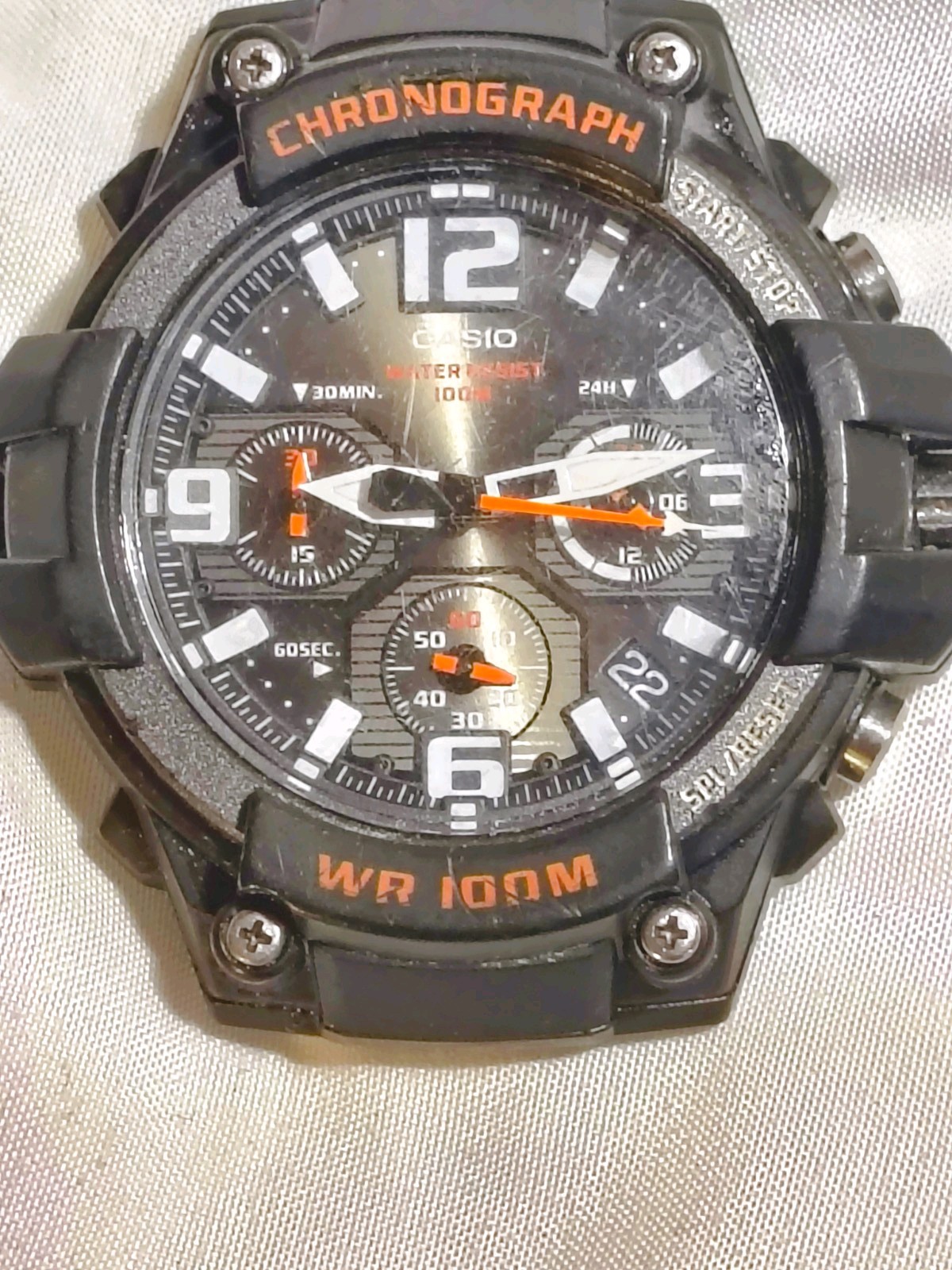 Casio MCW100H-1AV, Men’s Chronograph Watch, 100 Meter WR, Black Resin, Date, NEW