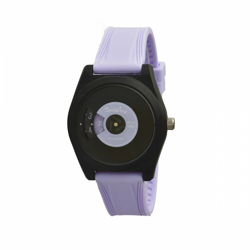 SMARTY VINYL Black & Purple Silicone Unisex Watch SW045D02