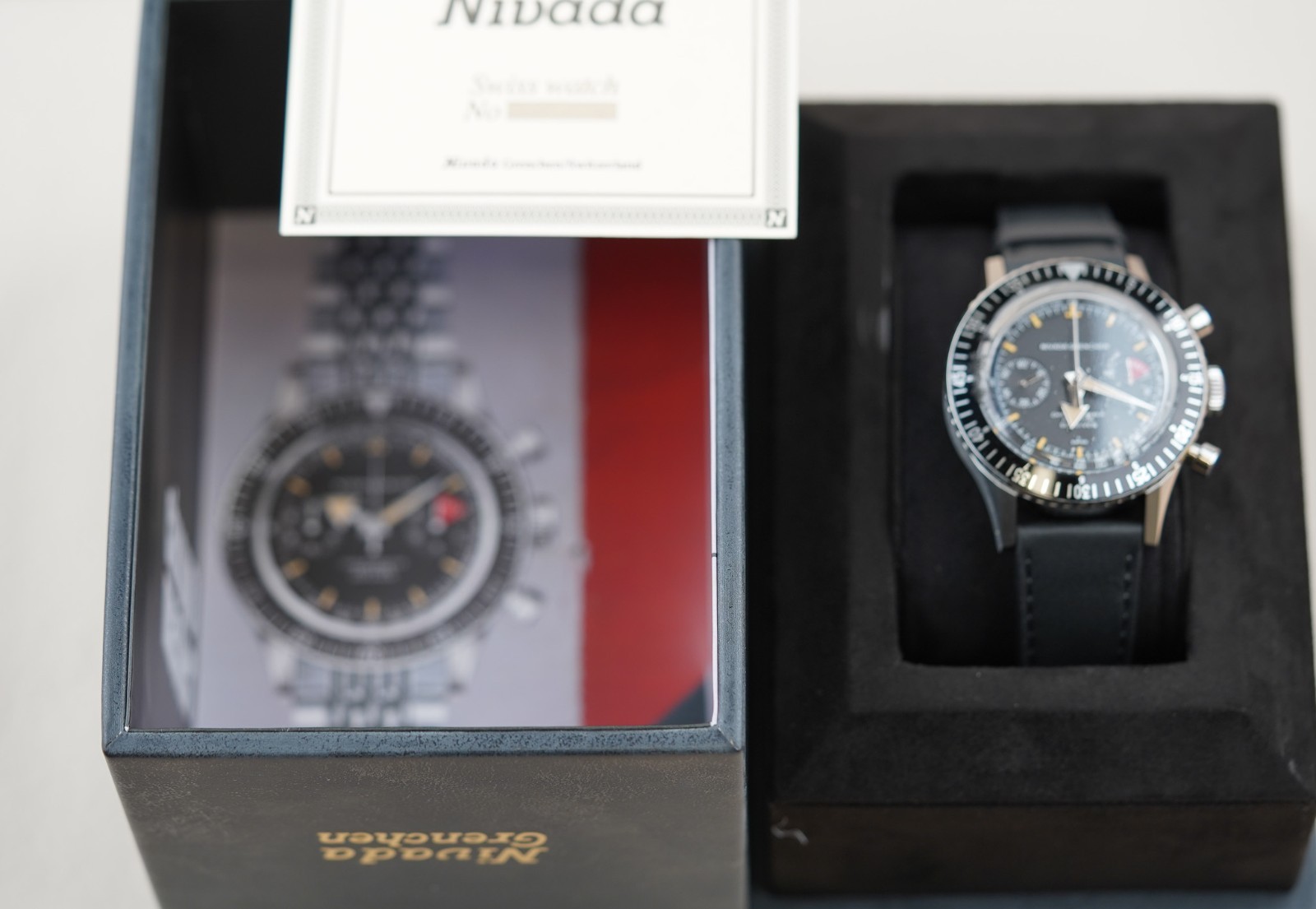 Nivada Grenchen Chronomaster Broad Arrow 41mm 85041M17 Men’s Steel Watch