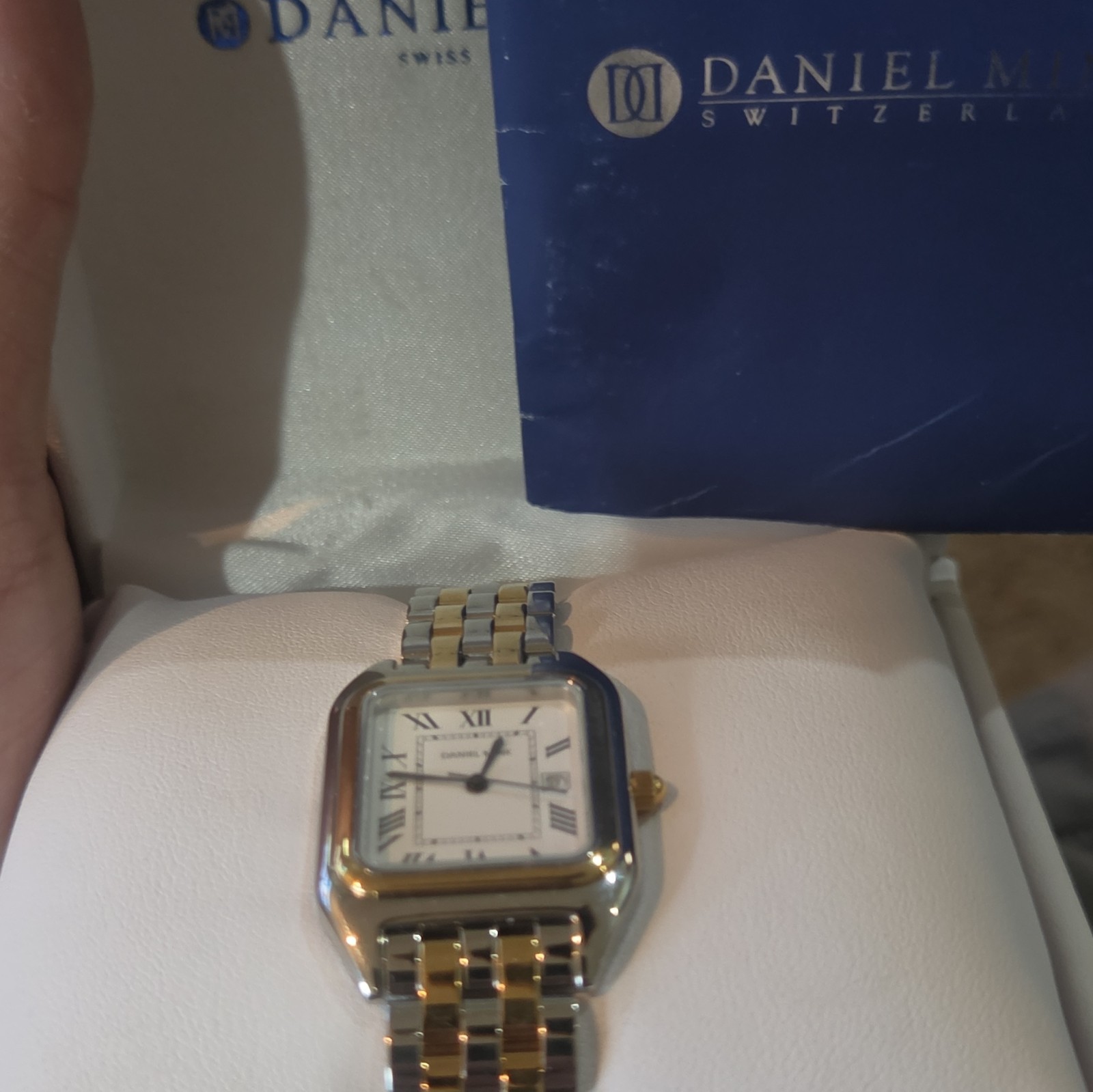 Daniel Mink 1788 BIC Women’s Two-Tone Square Quartz Watch 23mm Box Nos *595msrp