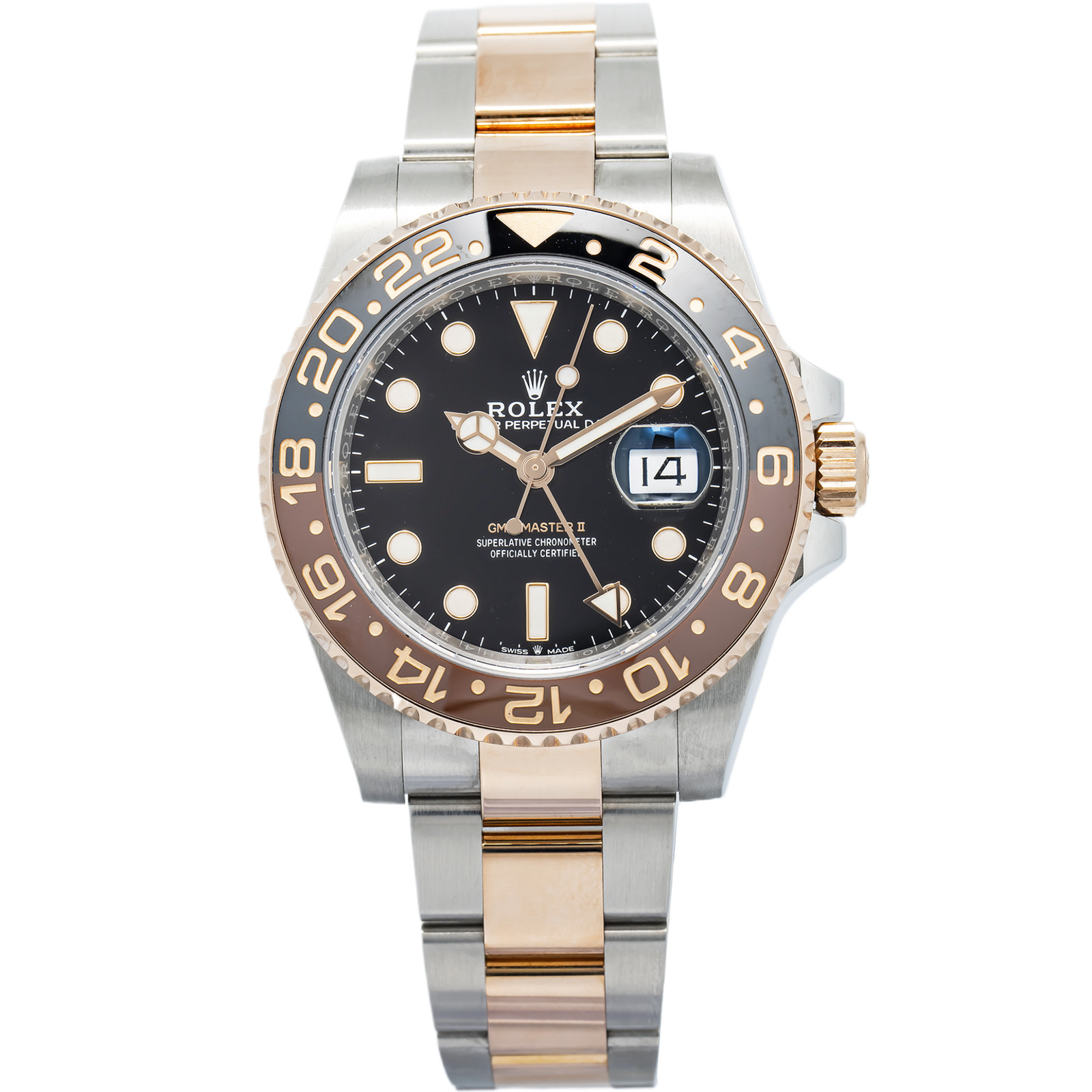 Rolex Oyster GMT Master II 126711CHNR 2019 Complete 18k Rose Two Tone Men 40mm