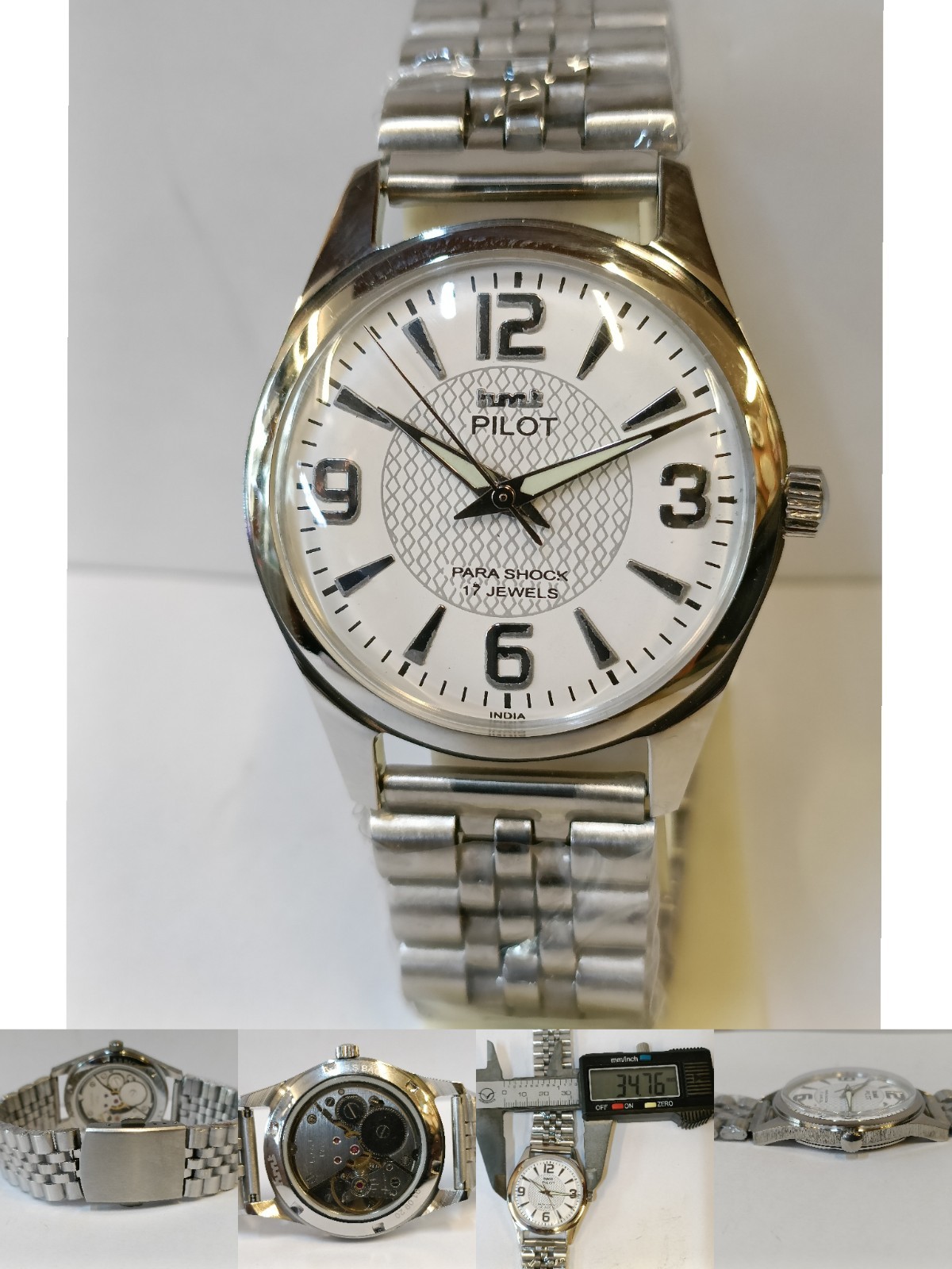 REFURBISHED HMT PILOT 17J WINDING WHITE DIAL 0231 INDIA MEN’S WORKING CONDITION