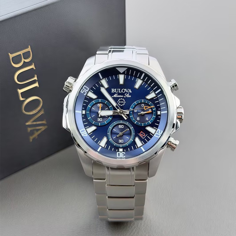 Bulova Marine Star Series B Men’s Quartz Watch Blue Dial Stainless Steel 43mm