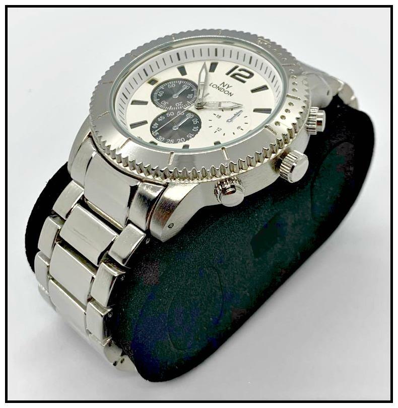 Men’s CLASSY ELEGANT DIVER Round Silver LUXURY Designer Fashion WRIST WATCH 46mm