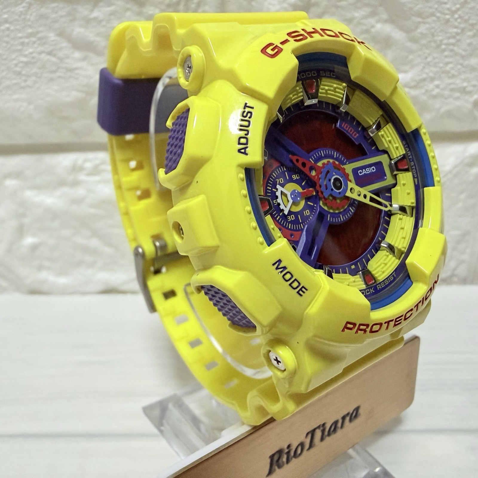 Casio G-Shock GA-110A-9JF Hyper Colors Yellow Analog Digital Watch Mint Mod 5146