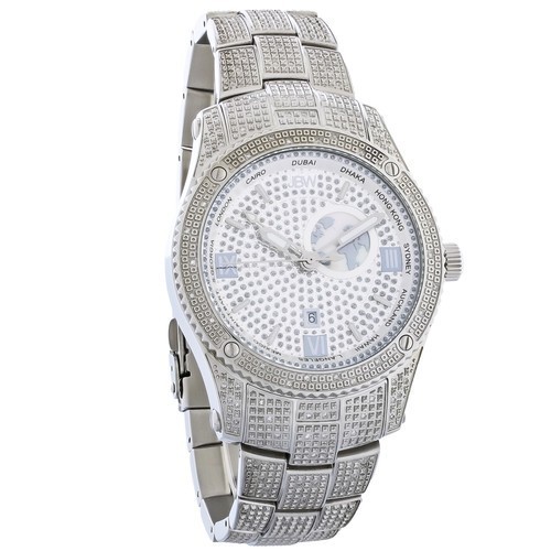 JBW Jet Setter GMT Men’s Watch Quartz Stainless Steel Diamond J6370B