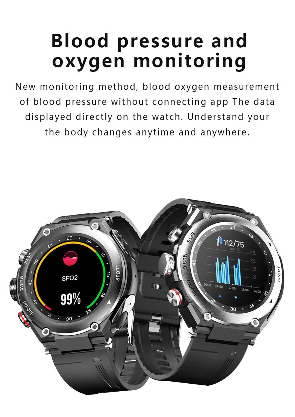 2 IN 1 Smart Watch with Bluetooth Earphone Call Music Waterproof Smartwatch
