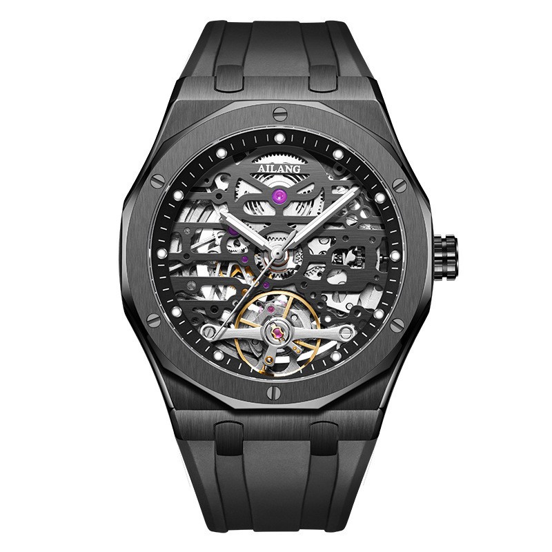 AILANG Luminous Skeleton Sapphire Crystal Tourbillon Automatic Mechanical Watch
