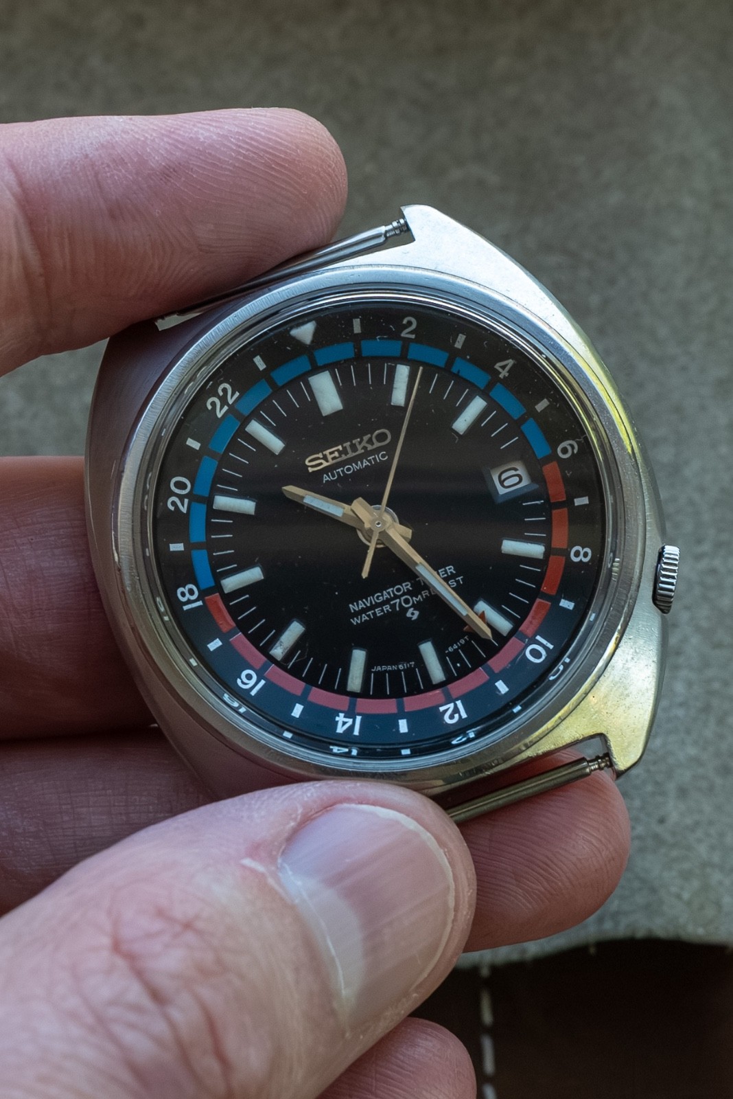 Seiko Navigator Timer 6117-6410 GMT Automatic Vintage 1971 Water 70 Resist Dial