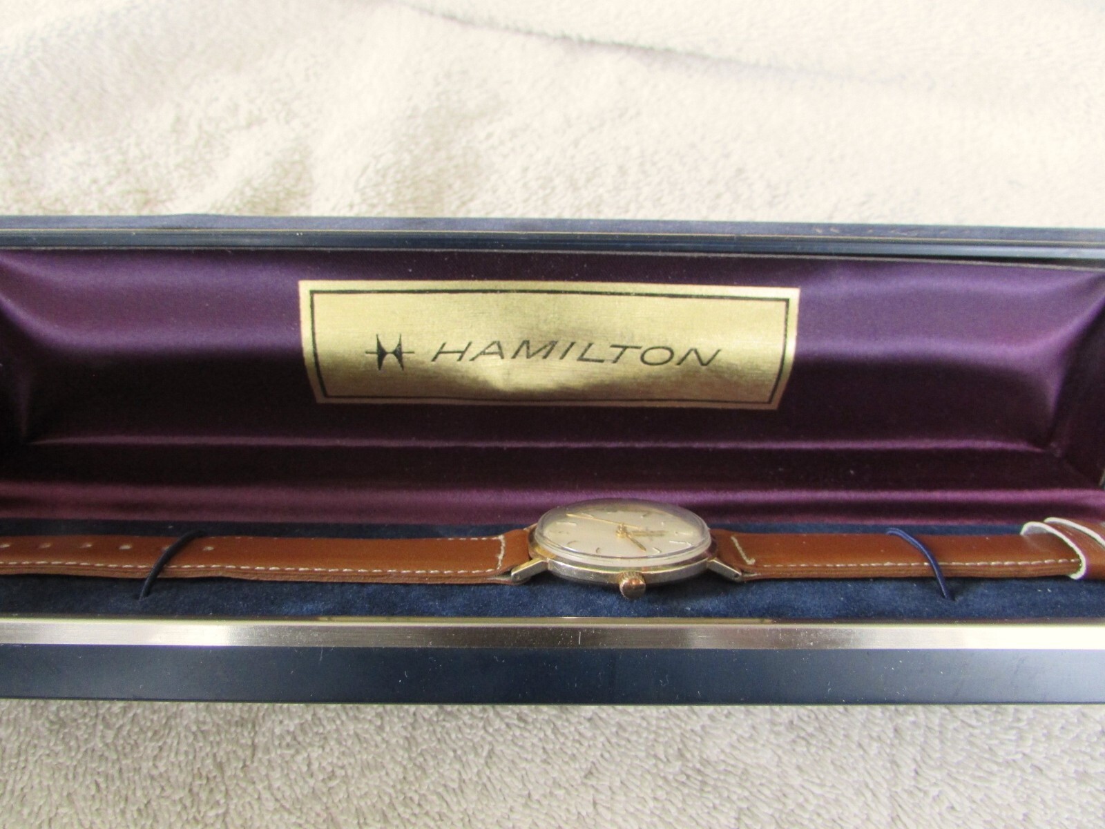 HAMILTON Solid 10K Gold Mechanical 1970s Watch – FORD MOTOR COMPANY 35th ANNIV.