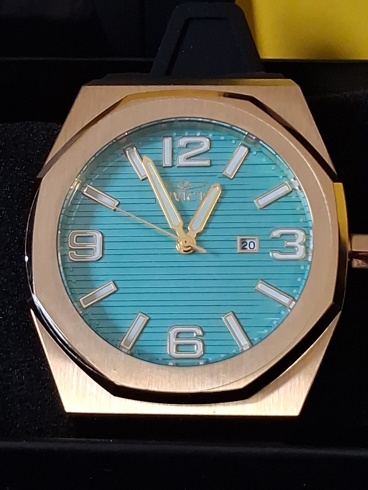 Invicta 48mm Men HURACAN Blue Face Quartz Goldtone Watch 69828