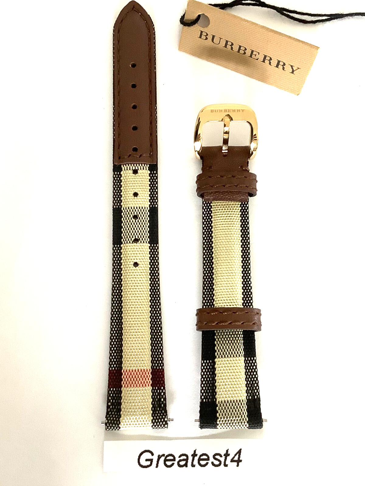 Brand New Burberry Replacement Strap for BU10104 Multi-Colored with Buckle 14 mm