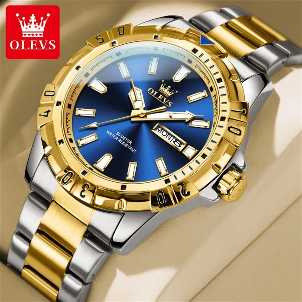 Waterproof Quartz Luminous Luxury OLEVS Watch Business Men’s Date Men Strap