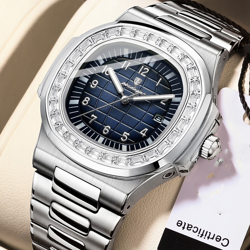 Luxury Business Men’s Quartz Watch 3Bar Waterproof Luminous Date Stainless Watch