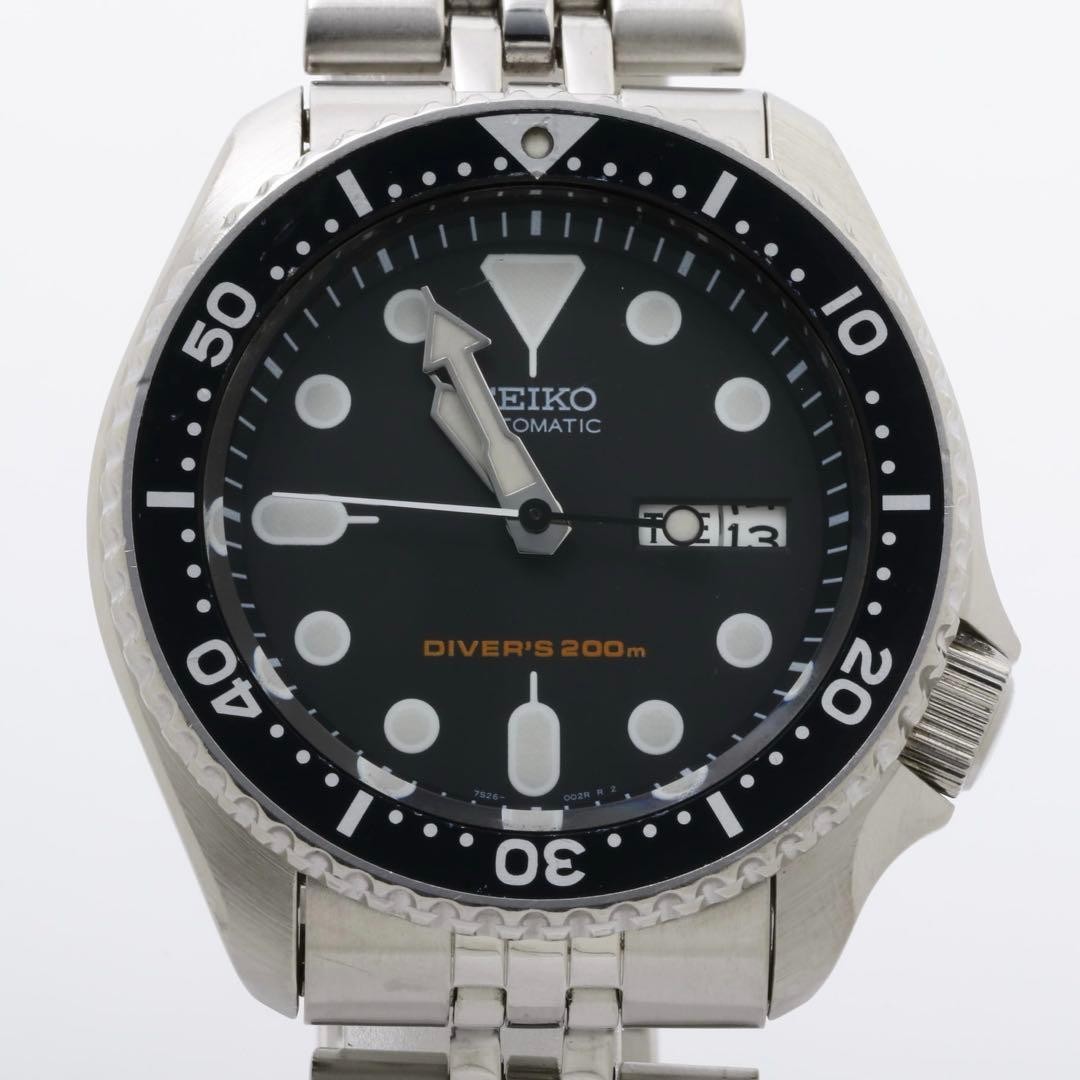 Seiko SKX007 7S26-0020 Black Boy Automatic Diver Watch Day/Date Used From Japan