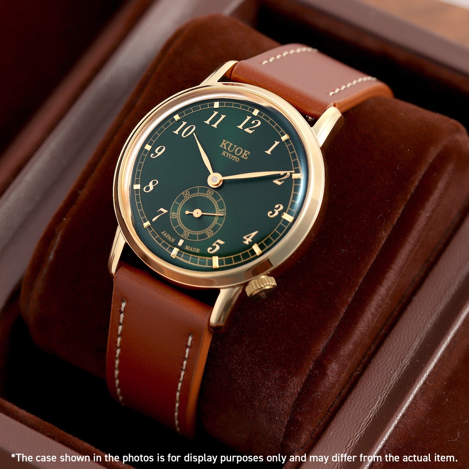 KUOE KYOTO OLD SMITH 90-007 Small Seconds Automatic Green Dial Whiskey Strap