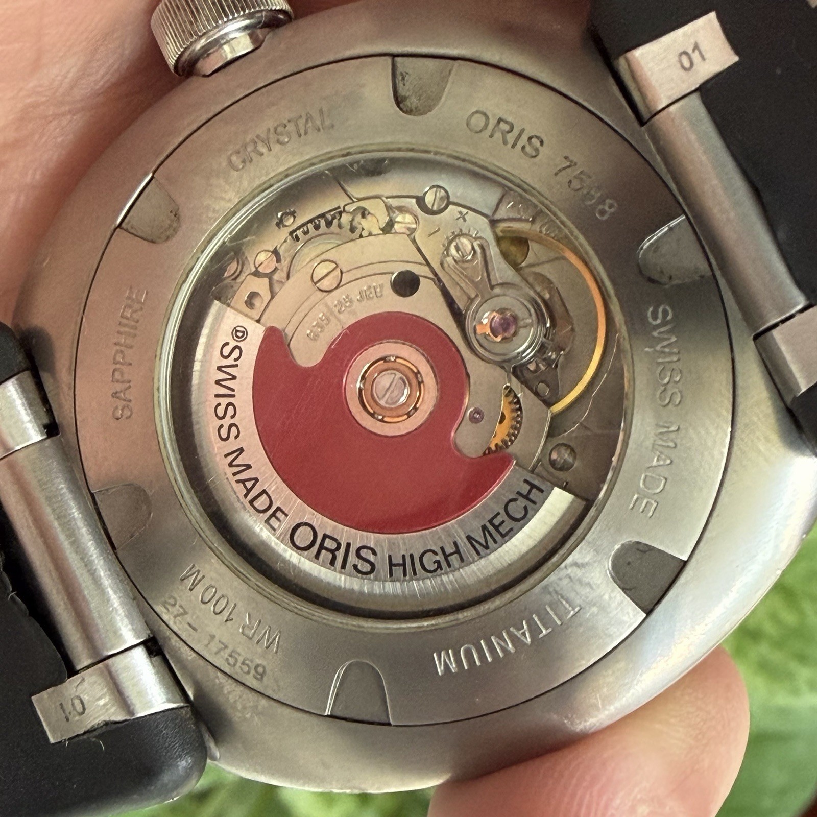 ORIS TT3 7588 Titanium Day/Date Automatic Men’s 41mm Watch RUNS! Keeps Time!