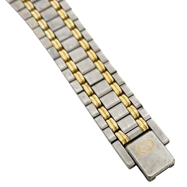 AUTHENTIC GUCCI 9000L Watch Gray Dial SS Quartz Silver Gold Used