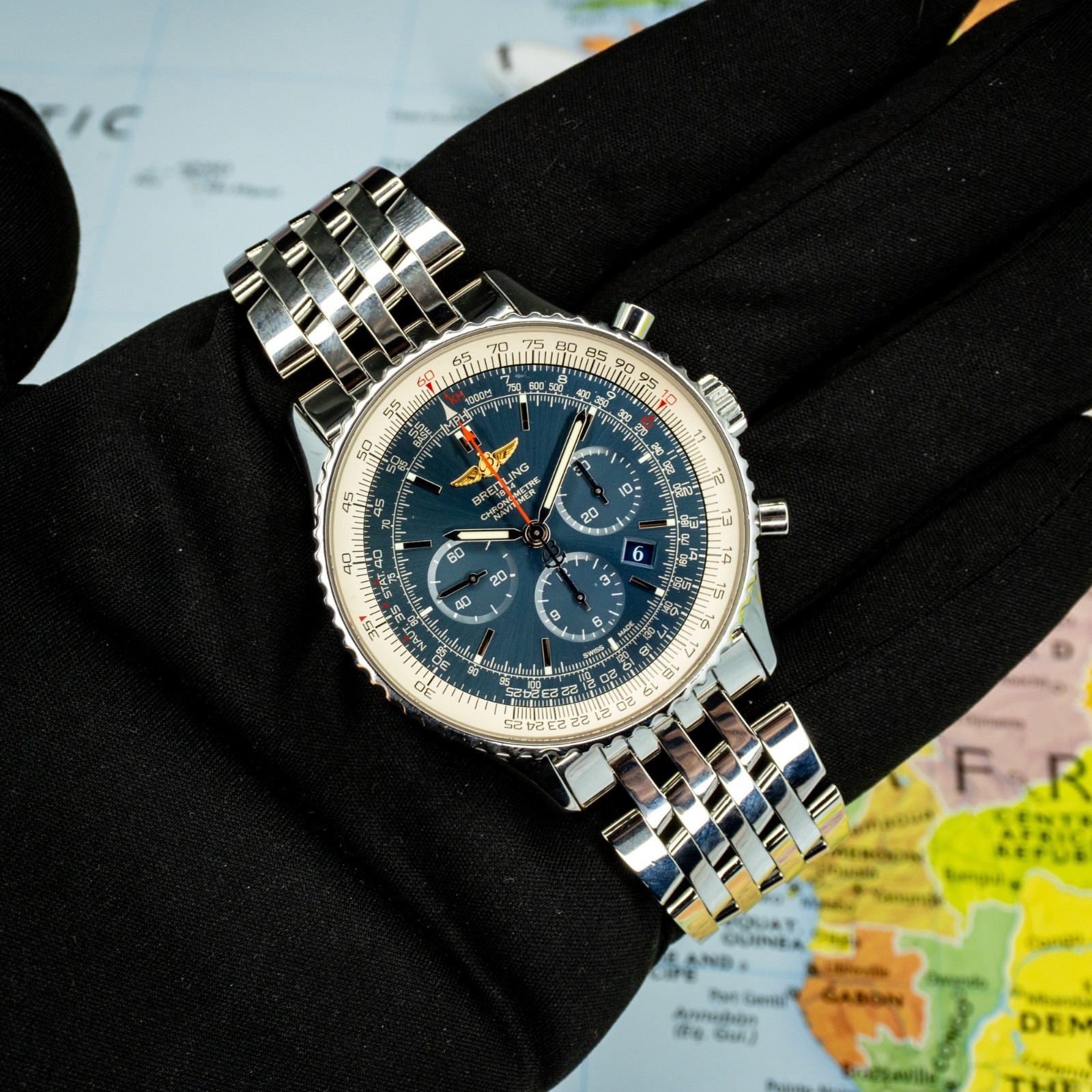 Breitling Navitimer 01 | Ref AB012721/C889 | 46 | Aurora Blue | Steel | Full Set