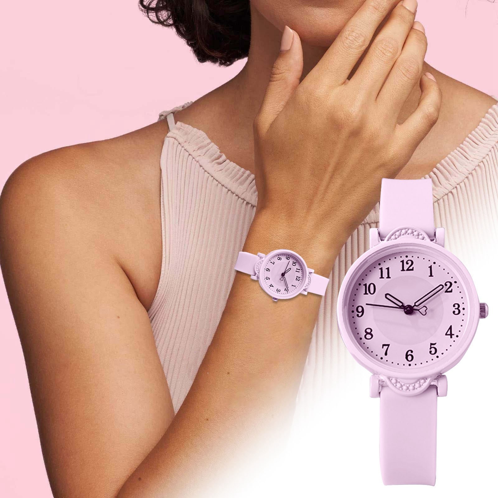 1PC Watch Easy To Read Dial Precise Second Hand Timing Silicone Strap For Both