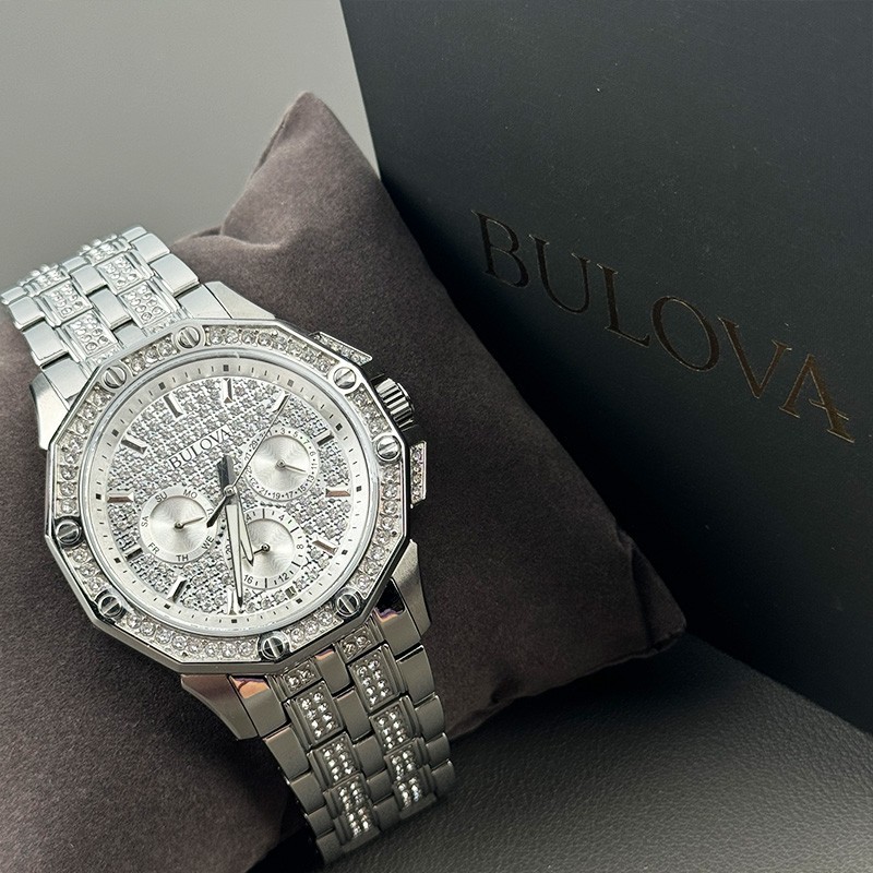 Bulova Octava 96C134 Crystal White Dial Silver Men’s Quartz Watch