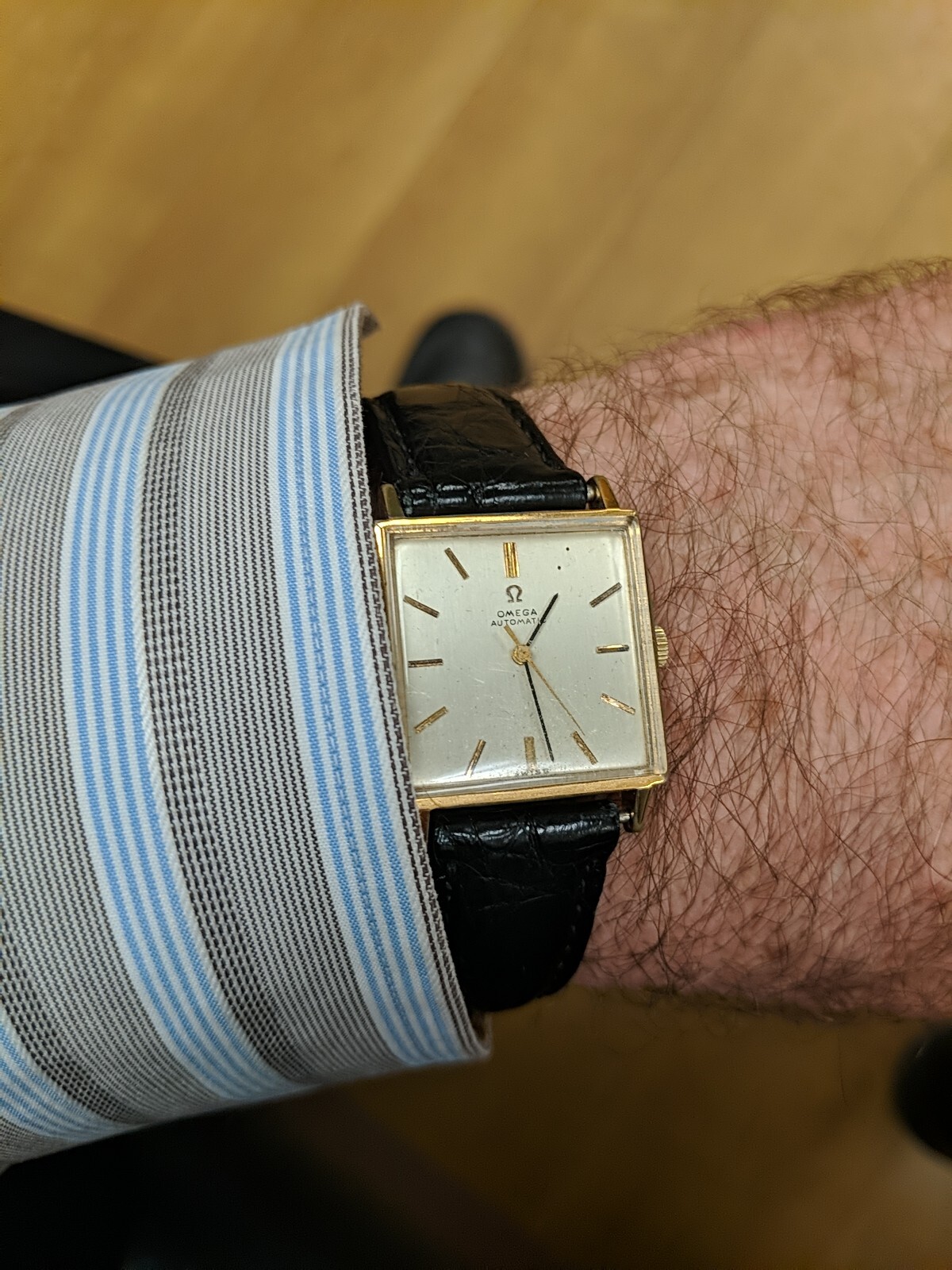Omega Automatic Vintage Square 161.031 Men 1960-1969 Gold 750 18K Working Great