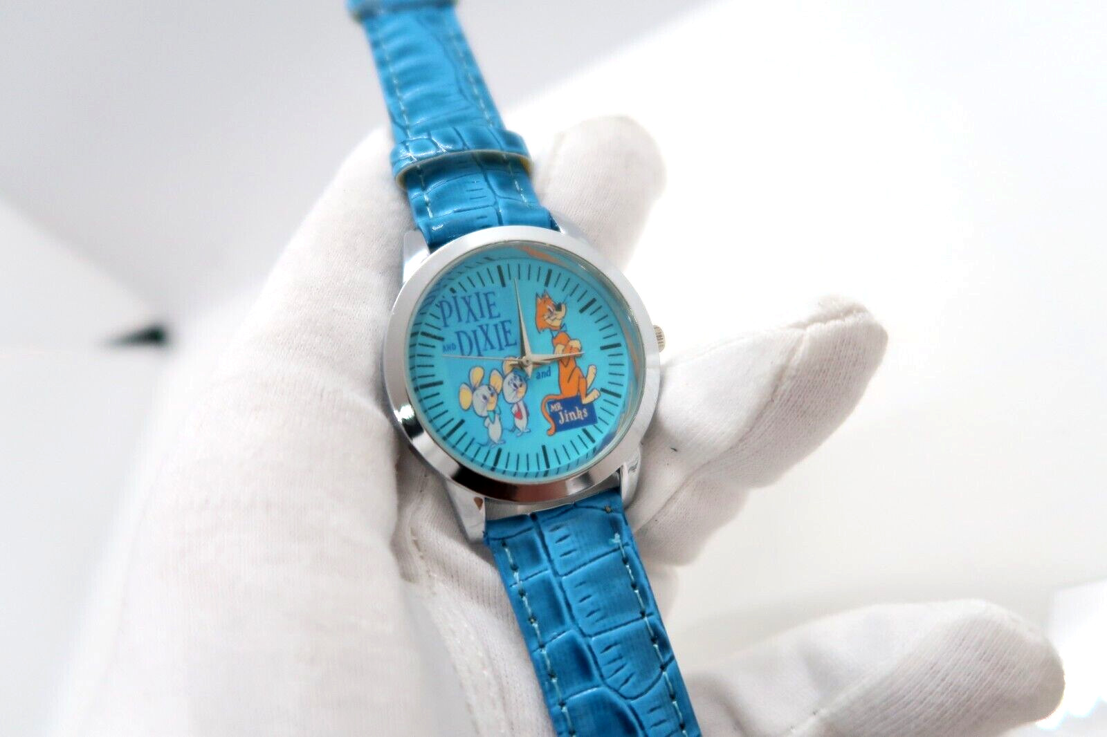 PIXIE & DIXIE & JINKS Quartz,37mm SS Case, Faux Band, MEN’S CHARACTER WATCH M-70