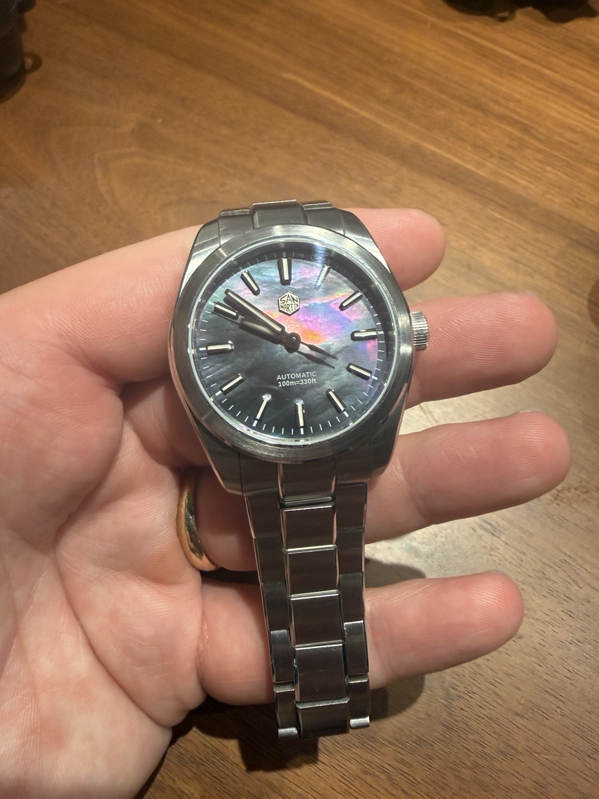 San Martin SN0144 Black MOP Dial Automatic Watch