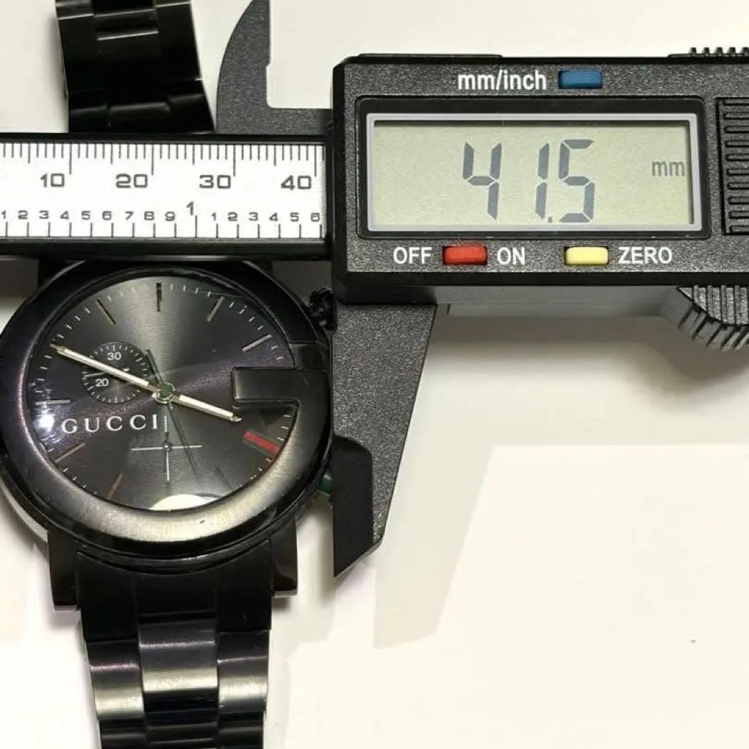 Gucci YA101331 Quartz Chronograph Black Shell Line 41.5mm Men’s Watch