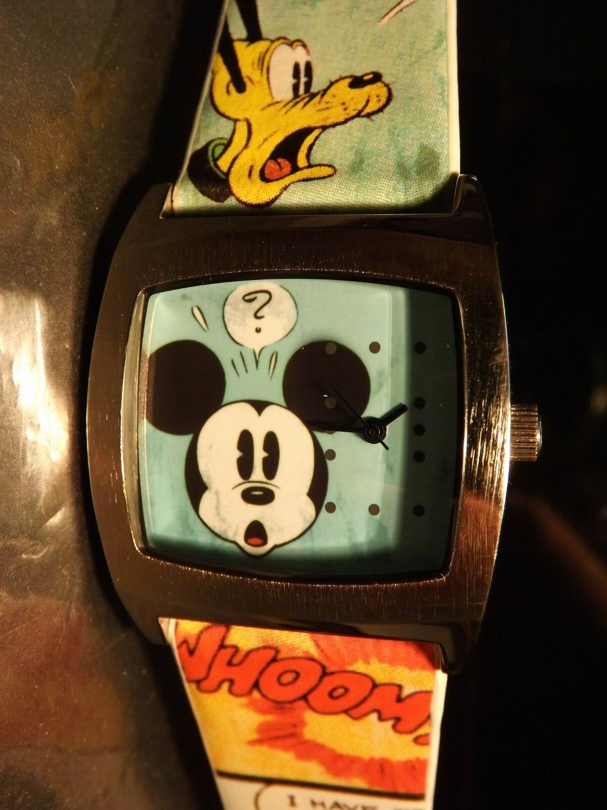 Disney Parks Mens Vintage Mickey Mouse Watch (Pluto – Donald)-Comic-RTD-VHTF-New