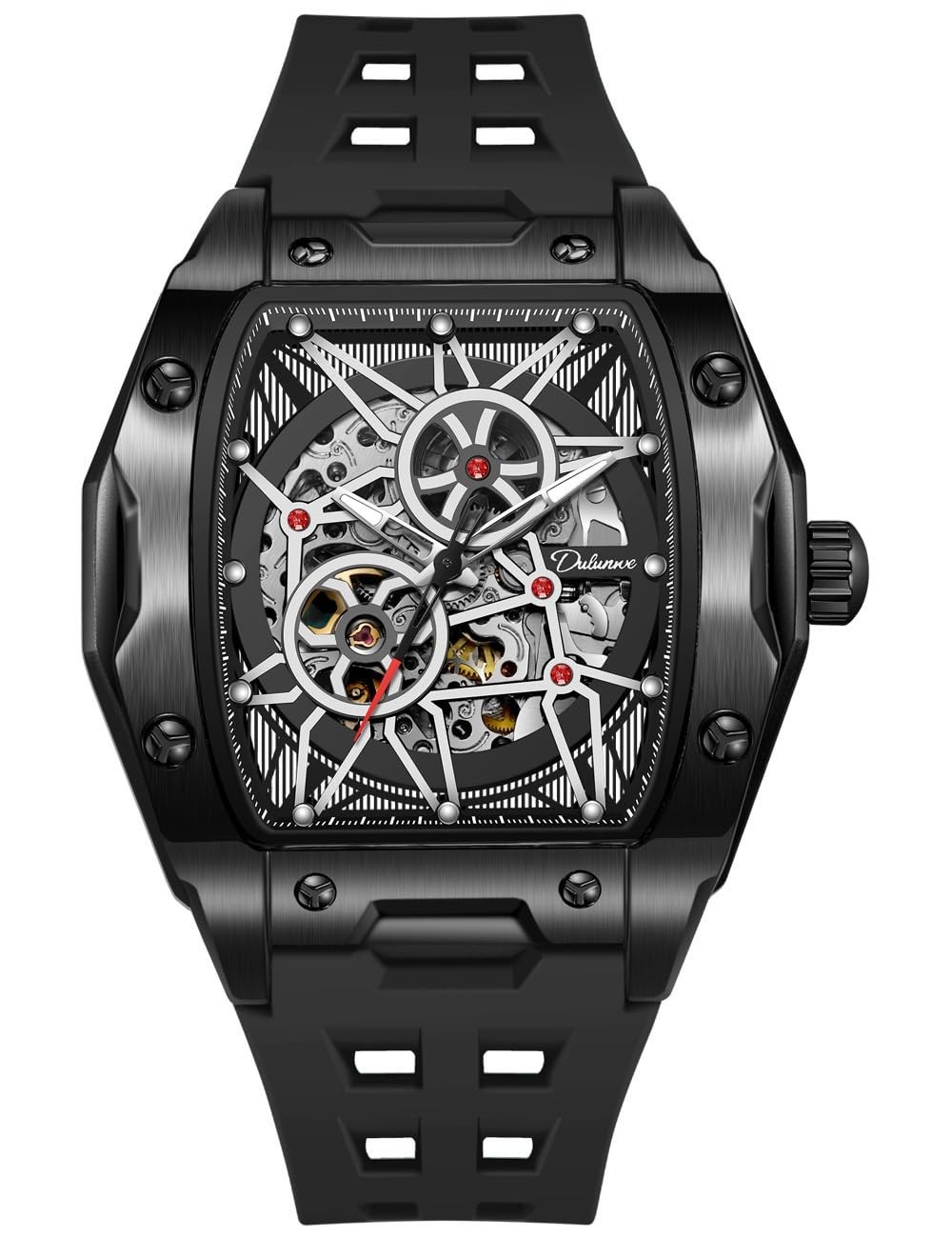 Tonneau Automatic Watch Men’s Hollow Skeleton 30M Waterproof Luminous
